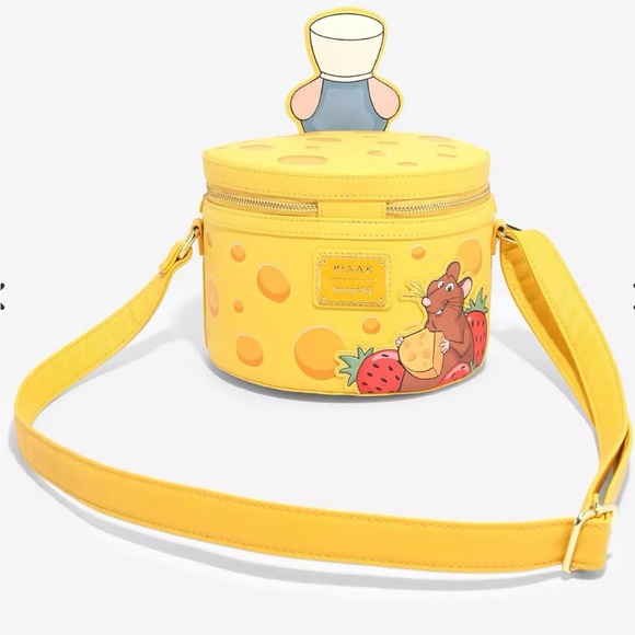 Loungefly Disney Ratatouille Remy Cheese Wheel Strawberry Scented Crossbody Bag - Picture 2 of 4